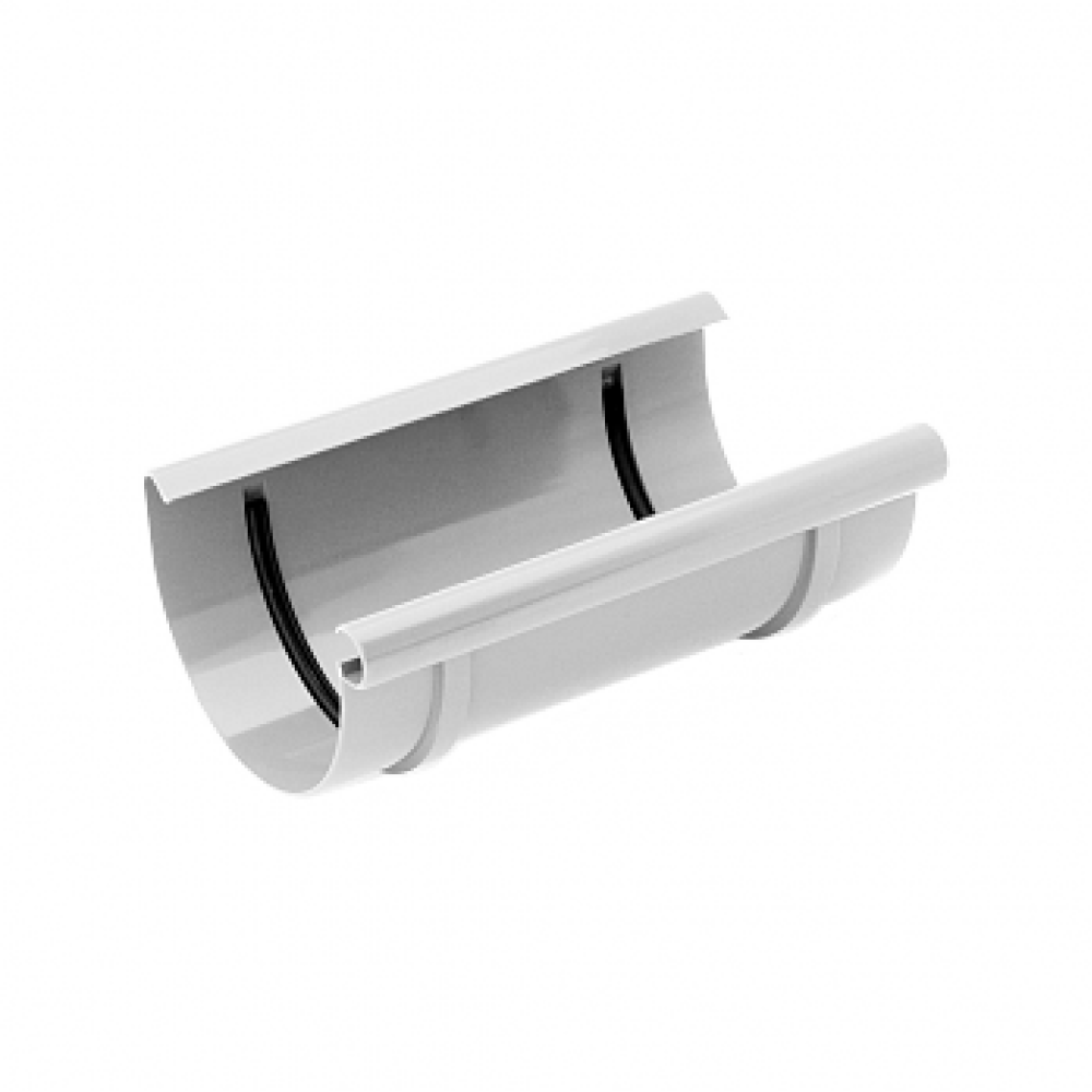 Муфта жолоба, пвх, d-75 мм, білий, BRYZA