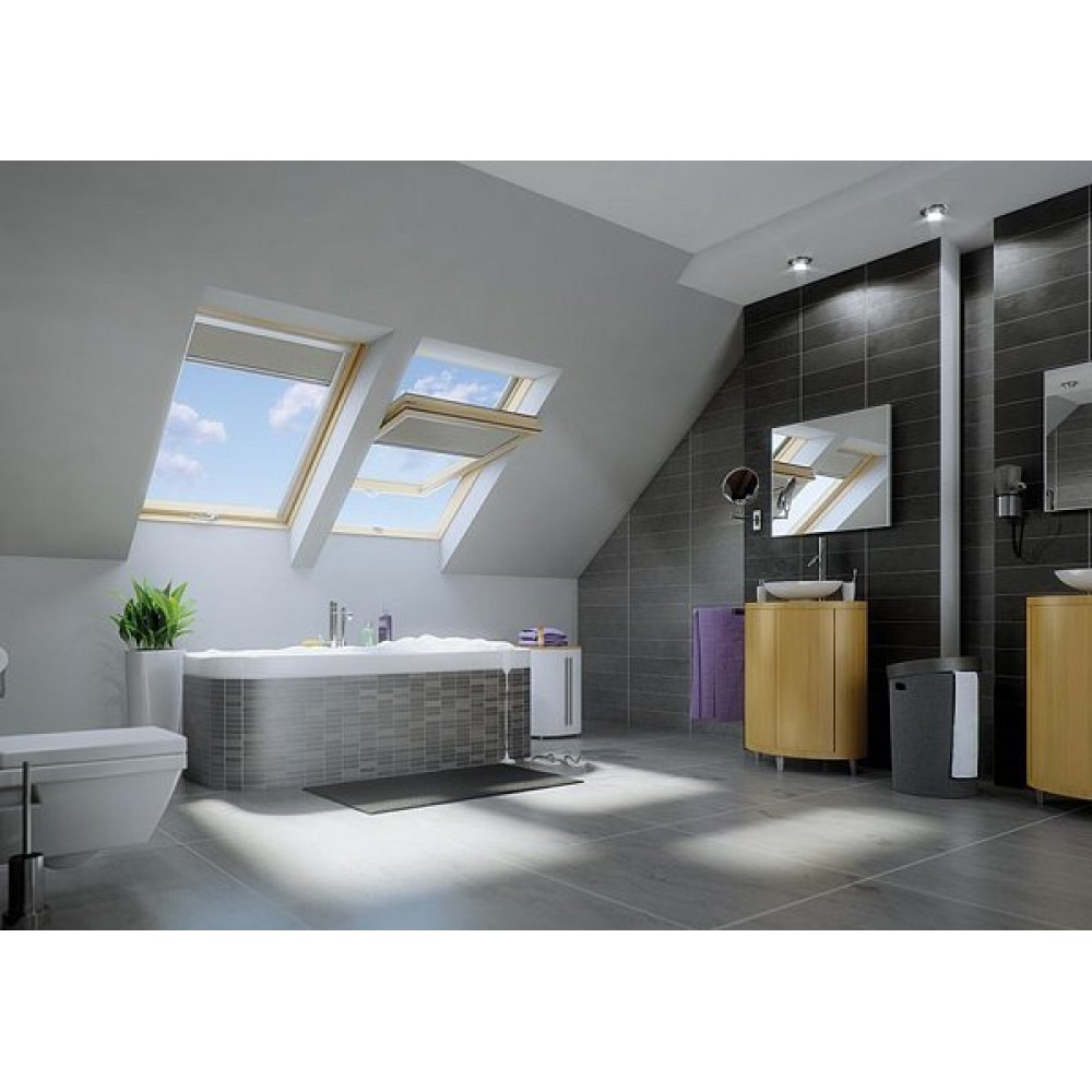 Мансардне вікно (ПВХ), PTP U3, 94x118, Середньооборотне відкривання, Fakro